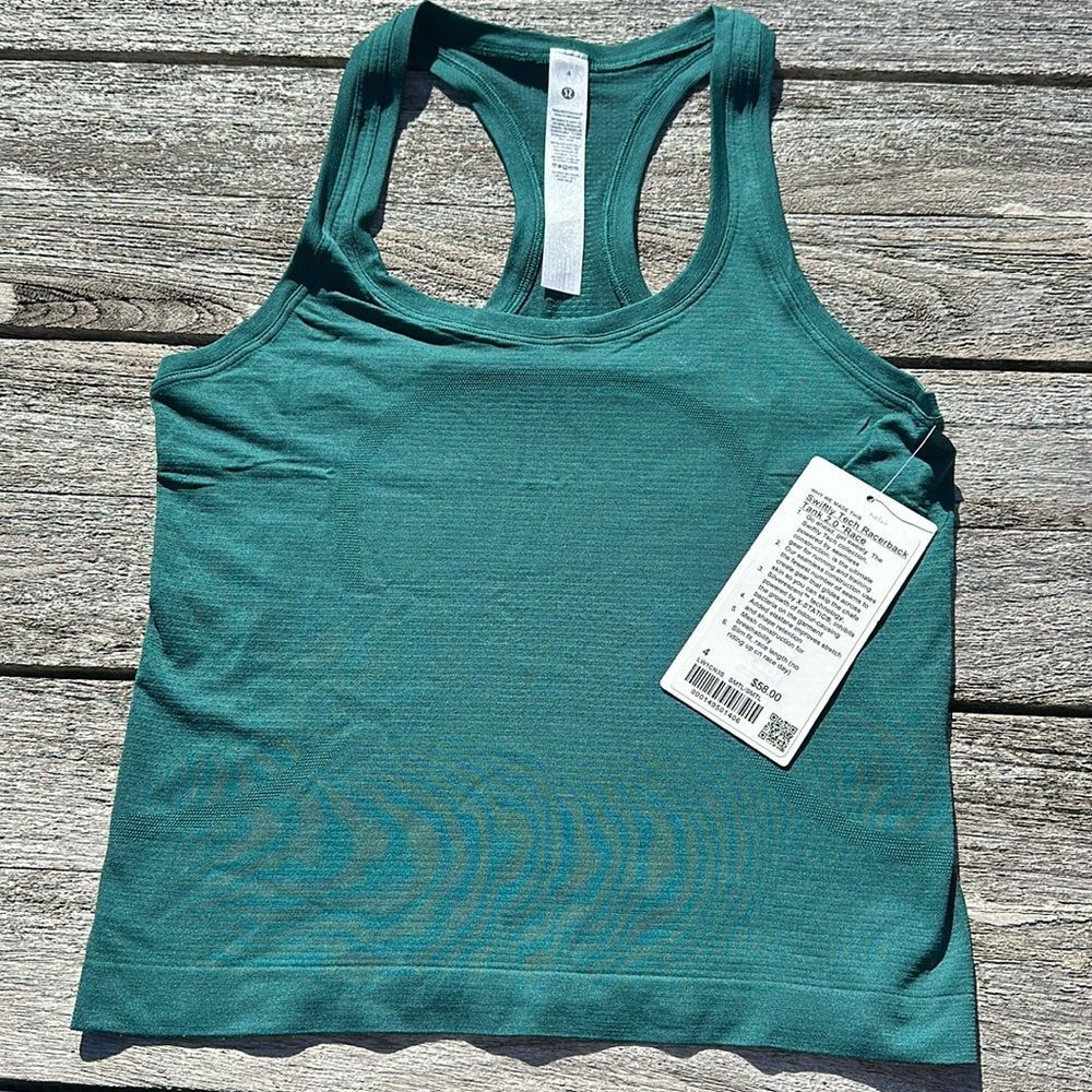 Lululemon Swiftly Tech Racerback Tank Top Race Length Storm Teal NWT Size 6